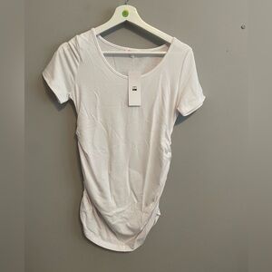 BHome Shirt Women White Short Sleeve Maternity Cap round neck  lightweight small